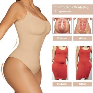 NIP SHAPERX Women's Shapewear Bodysuit Tummy Control Seamless Sculpting Sz S/M
